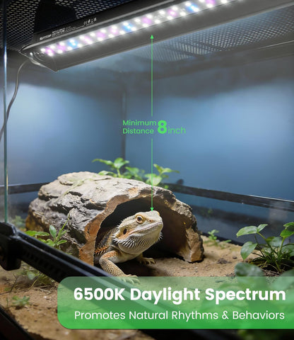 Side angle of the high output terrarium light showing the premium durable build.