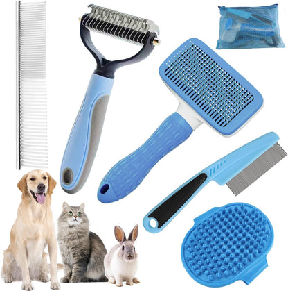 Bath Grooming Kit for Pets - Hair Brush Set with Towel, Washing Gloves, and Shampoo Scrubber Brush for Dogs and Cats (Pink) - Image 13