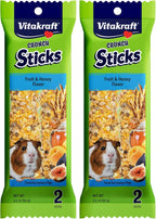 Vitakraft Guinea Pig Fruit & Honey Treat Sticks 2 Pack, 3.5 Ounce, Enriched Snack with Wooden Chew Core for Dental Health - Image 14