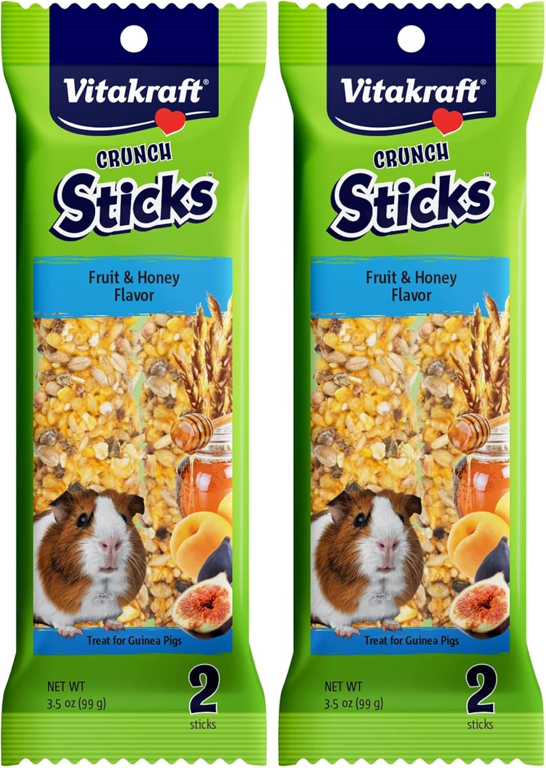 Vitakraft Guinea Pig Fruit & Honey Treat Sticks 2 Pack, 3.5 Ounce, Enriched Snack with Wooden Chew Core for Dental Health - Image 14