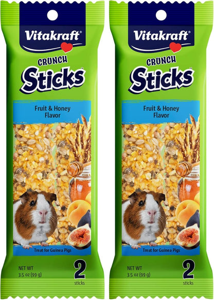 Vitakraft Guinea Pig Fruit & Honey Treat Sticks 2 Pack, 3.5 Ounce, Enriched Snack with Wooden Chew Core for Dental Health - Image 14