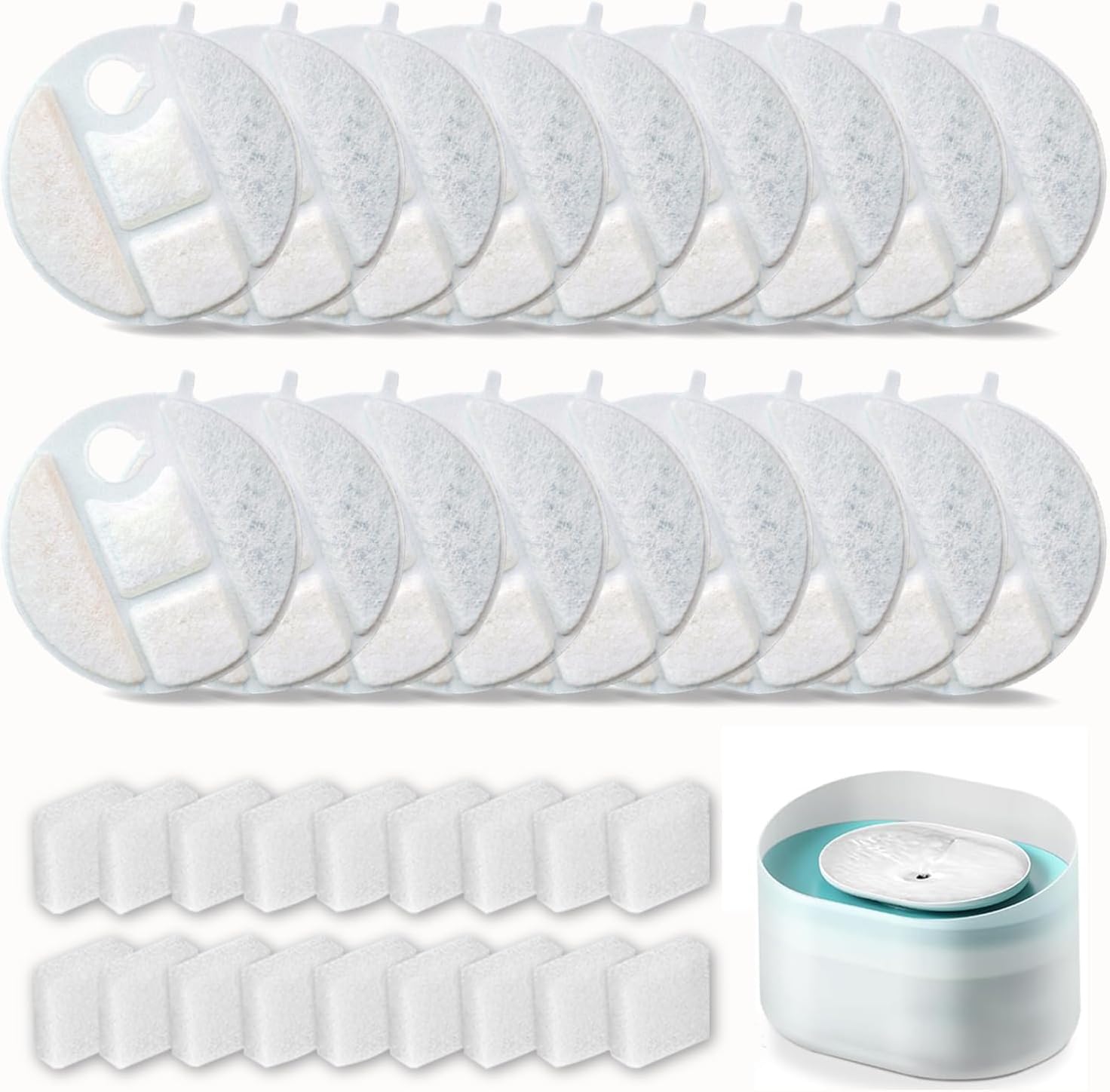 16 Pack Dog Water Fountain Replacement Filters for Petlibro Capsule Dog Fountain PLWF008,Pet libro filters with Replacement Pre-Filter Pump Sponges. - Image 9