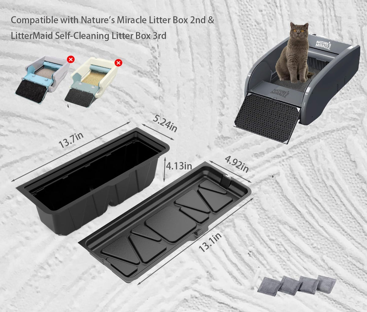 Joregobo disposable litter box tray with charcoal bag