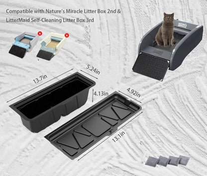 25PCS Disposable Waste Receptacles Compatible with Nature's Miracle 2nd,For LitterMaid Litter Box 3rd,Disposable Cat Litter Box with Charcoal Bags (Machine NOT Included) - Image 2