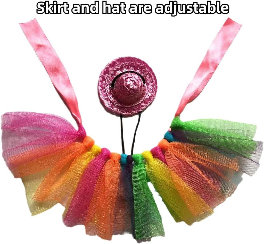 Festive pink straw hat accessory for bearded dragon photography props