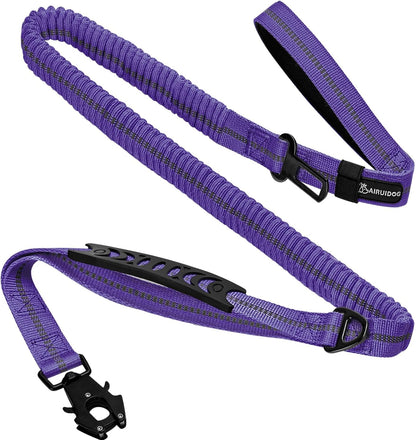 Heavy Duty Tactical Dog Leash, 4-6FT Shock Absorbing Tactical Leash with 2 Padded Handles, Metal Carabiner Clip,Car Seatbelt, Reflective Heavy Duty Leashes for Medium Large Dogs (Brown) - Image 13