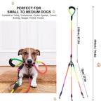 Rainbow colored 75 inch adjustable 3 in 1 pet lead spread out flat