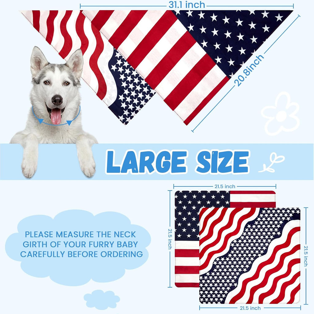Reversible American flag pet scarf for large dogs