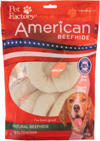 Pet Factory American Beefhide Donuts dog chew treats front package view