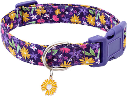 Faygarsle Cotton Designer Dogs Collar Cute Flower Dog Collars for Girl Female Small Medium Large Dogs with Flower Charms S - Image 15