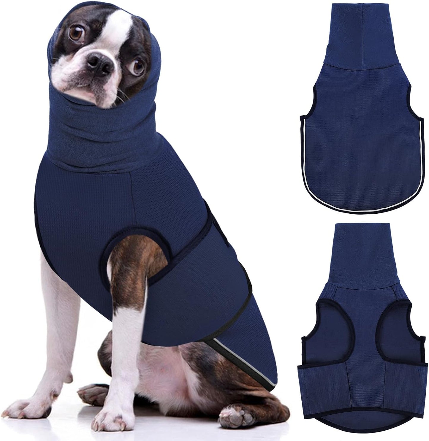 AOFITEE Dog Anxiety Vest, Dog Anxiety Calming Hoodie, Pet Thunder Jacket Calming Shirt for Fireworks, Thunder, Travel, Separation, Noise Block & Ear Protection Recovery - Image 14