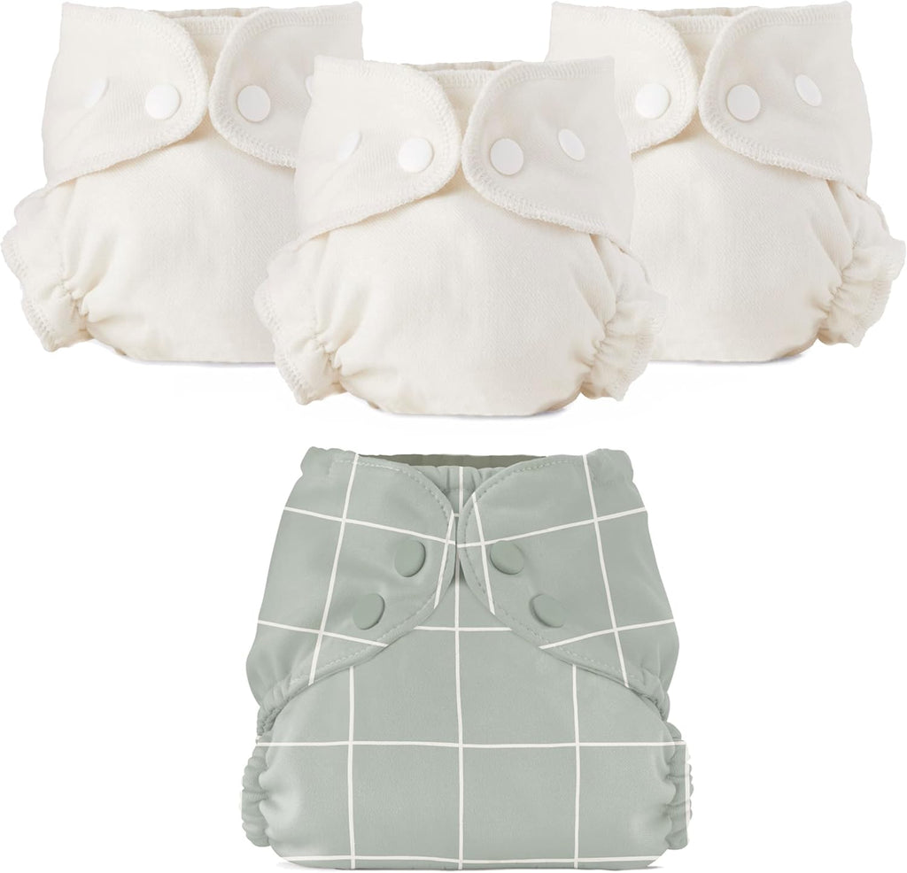 Esembly cloth diaper bundle set front view with lattice pattern