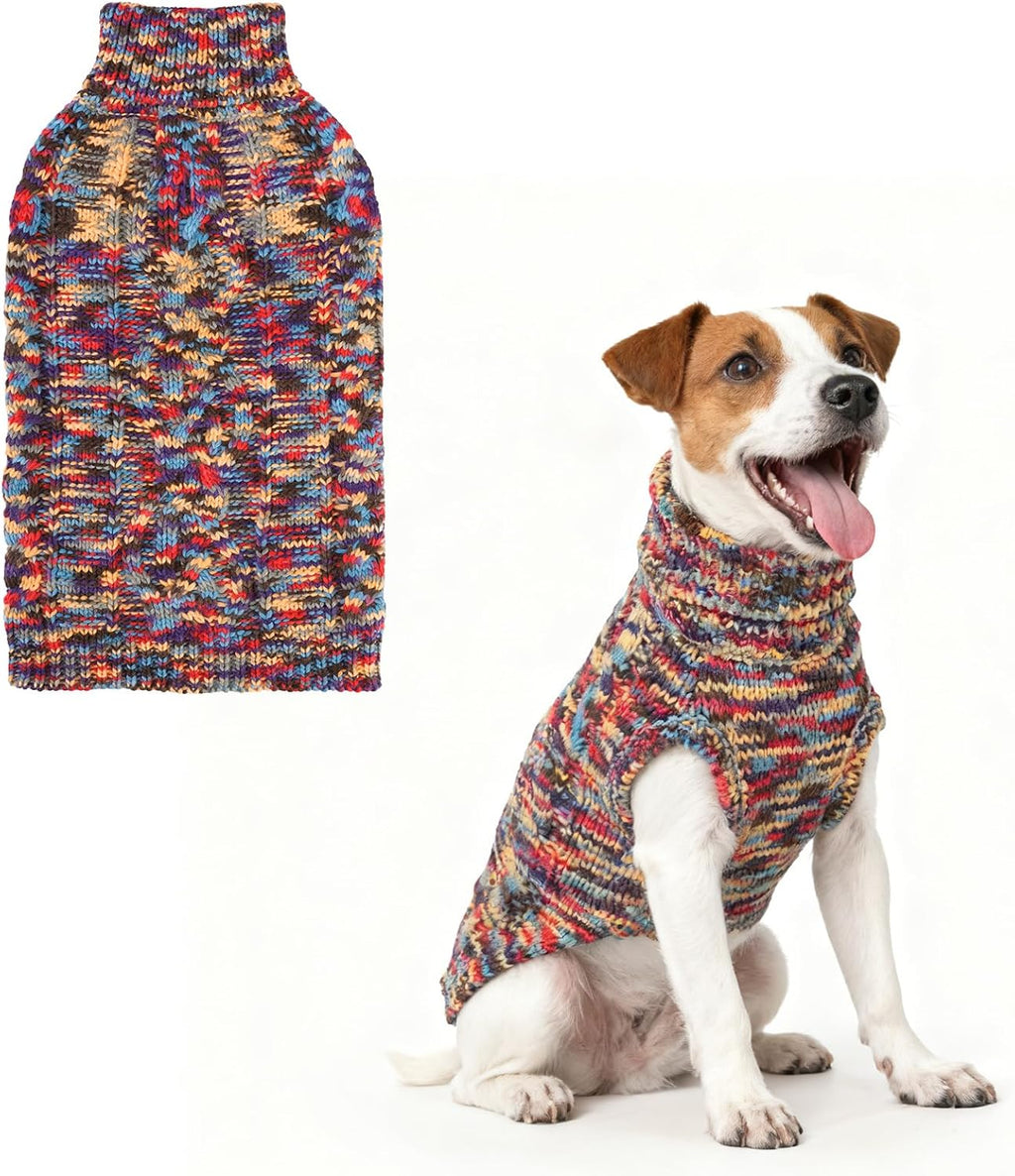 BEAUTYZOO Cable Knit Small Dog Sweater, Color Block with Fuzzy Thread Knitted Turtleneck Dog Knitwear with Dots in a Variety of Colors for Small Medium Dogs Fall Winter Dog Clothes, S Beige - Image 12
