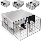 LYHNMW Dog Playpen Cover front view on an outdoor pet fence