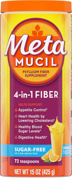 Metamucil 4-in-1 Psyllium Husk GLP-1 Friendly Fiber Supplement, Sugar-Free, 72 teaspoons, Orange Flavored, Daily Fiber Powder for Digestive Health, made with Plant-Based Psyllium Husk Fiber - Image 10