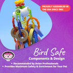Super Bird Creations full size avian enrichment toy packaging