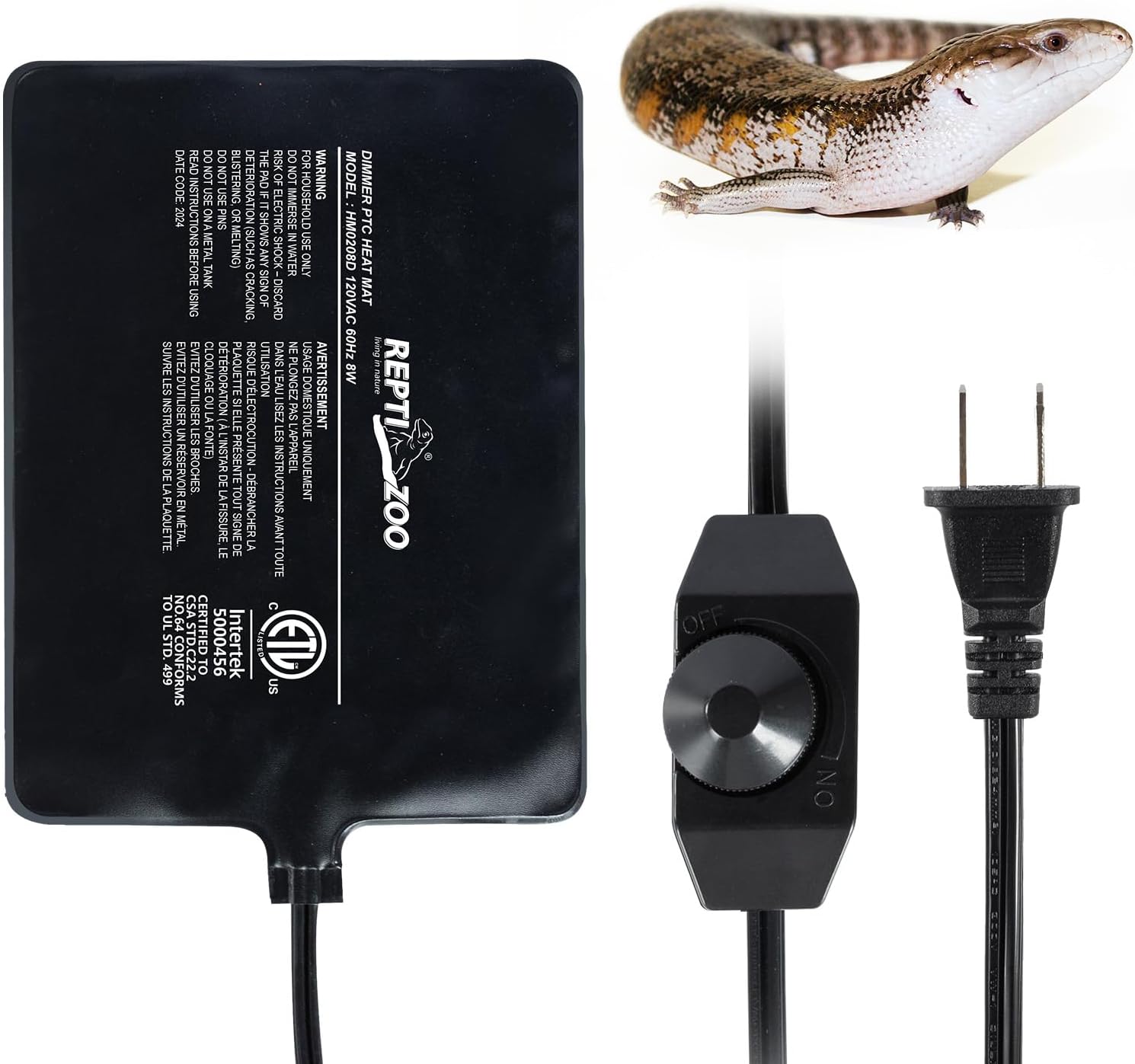 REPTI ZOO 8" X 12" Reptile Heat Pad 24W Fast Heating Pad with Adjustable Thermostat Reptile Heat Mat for Turtles/Hermit Crabs/Bearded Dragons/Leopard Geckos/Snakes/Lizards, and Seed Germination - Image 10