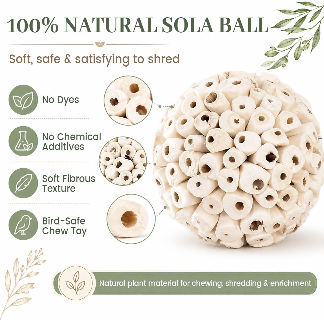 Zephyriel sola atta ball bird toy demonstrating use as a foot talon toy for small bird species