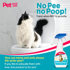 Natural plant-derived cat deterrent spray bottle on carpeted floor