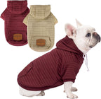 2 Pack Dog Hoodie Sweaters for Small Medium Dogs Warm Dog Clothes for Large Dogs Soft Waffle-Like Laminated Sweatshirt Bulldog (Black+Grey, S (Back: 11.5",Chest: 15.5", Neck: 10")) - Image 14