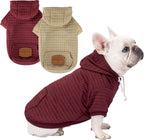 2 Pack Dog Hoodie Sweaters for Small Medium Dogs Warm Dog Clothes for Large Dogs Soft Waffle-Like Laminated Sweatshirt Bulldog (Black+Grey, M/L (Back: 17",Chest: 24.5", Neck: 14.5")) - Image 14