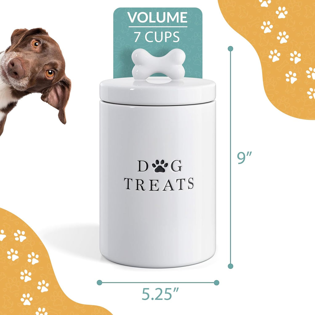 Barnyard Designs large ceramic jar for dog biscuits