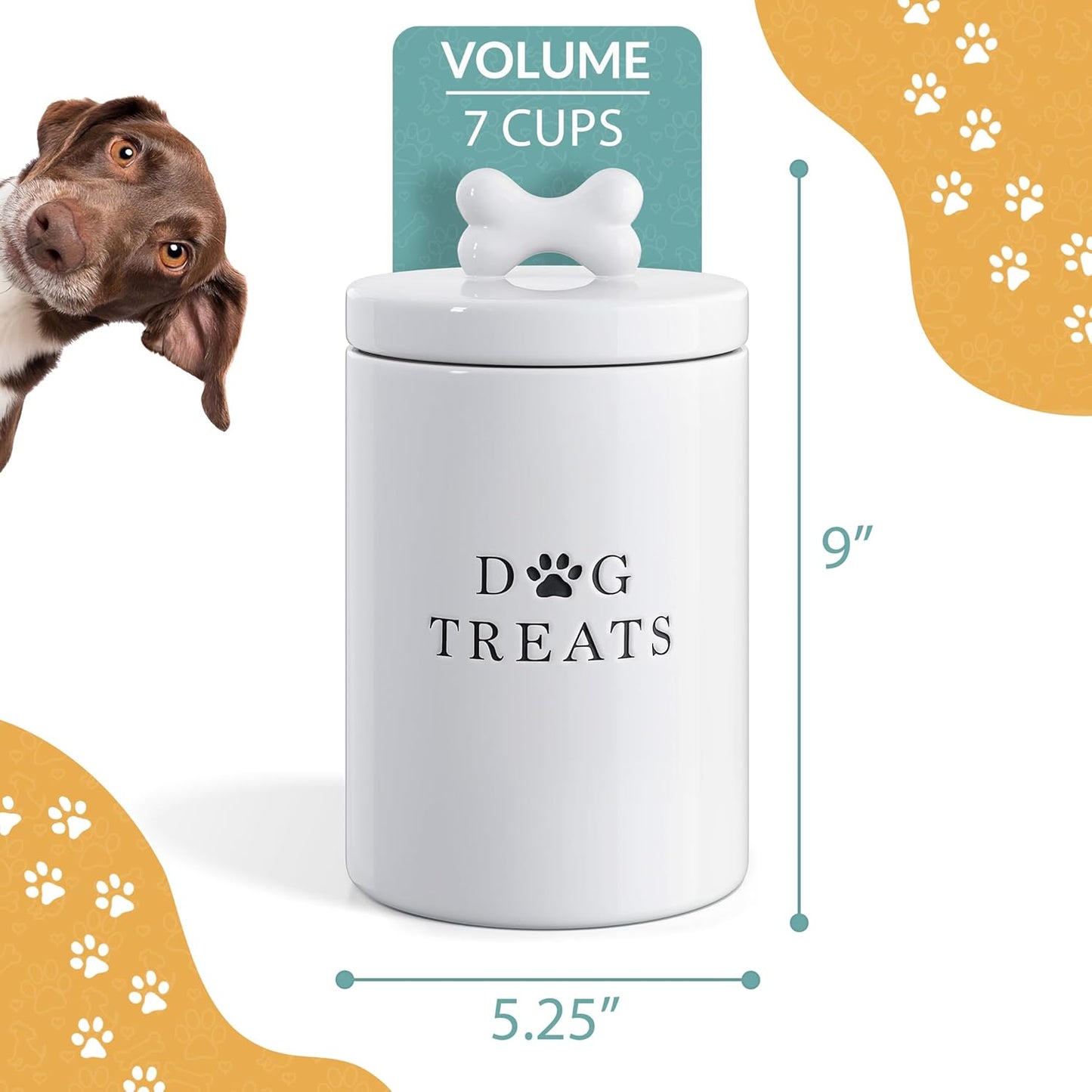 Barnyard Designs large ceramic jar for dog biscuits