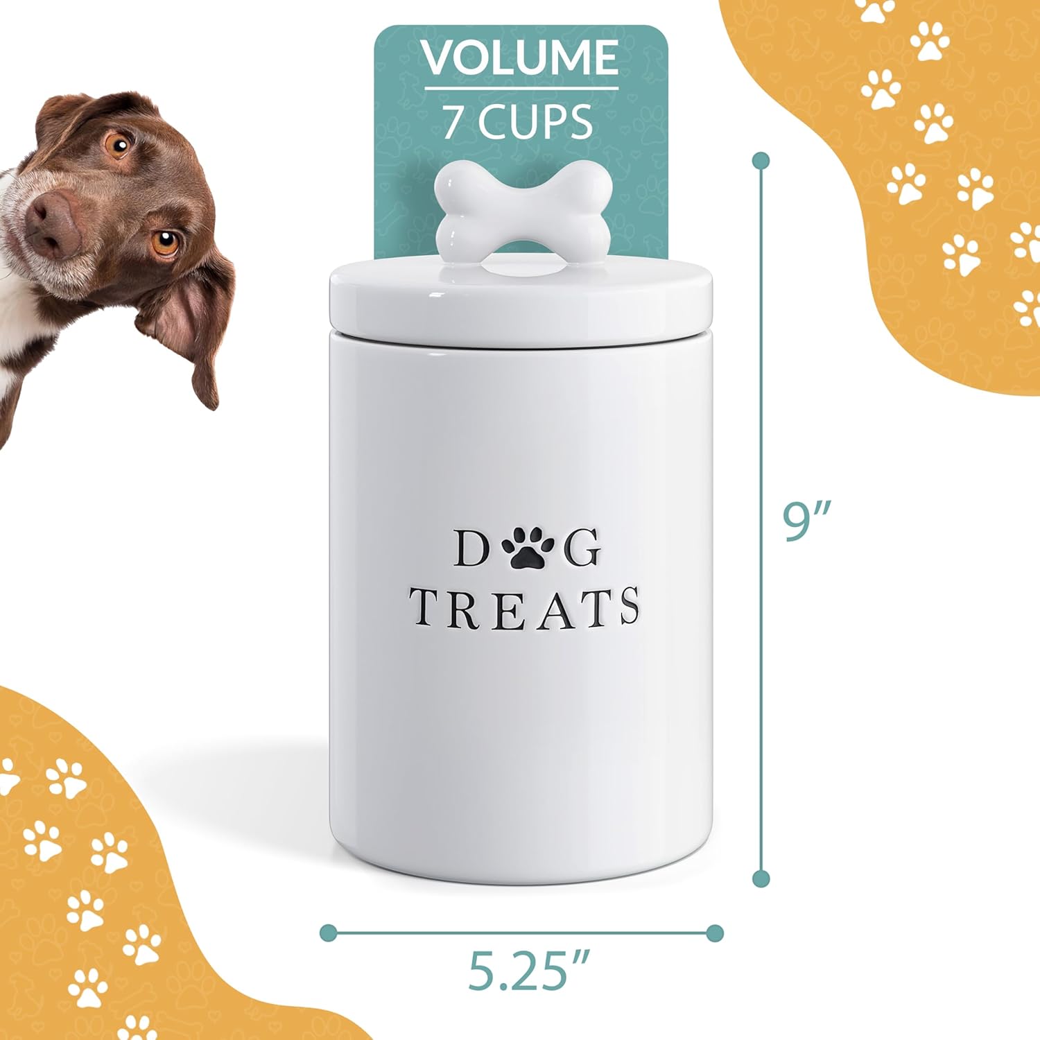 Barnyard Designs large ceramic jar for dog biscuits