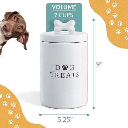 Barnyard Designs large ceramic jar for dog biscuits