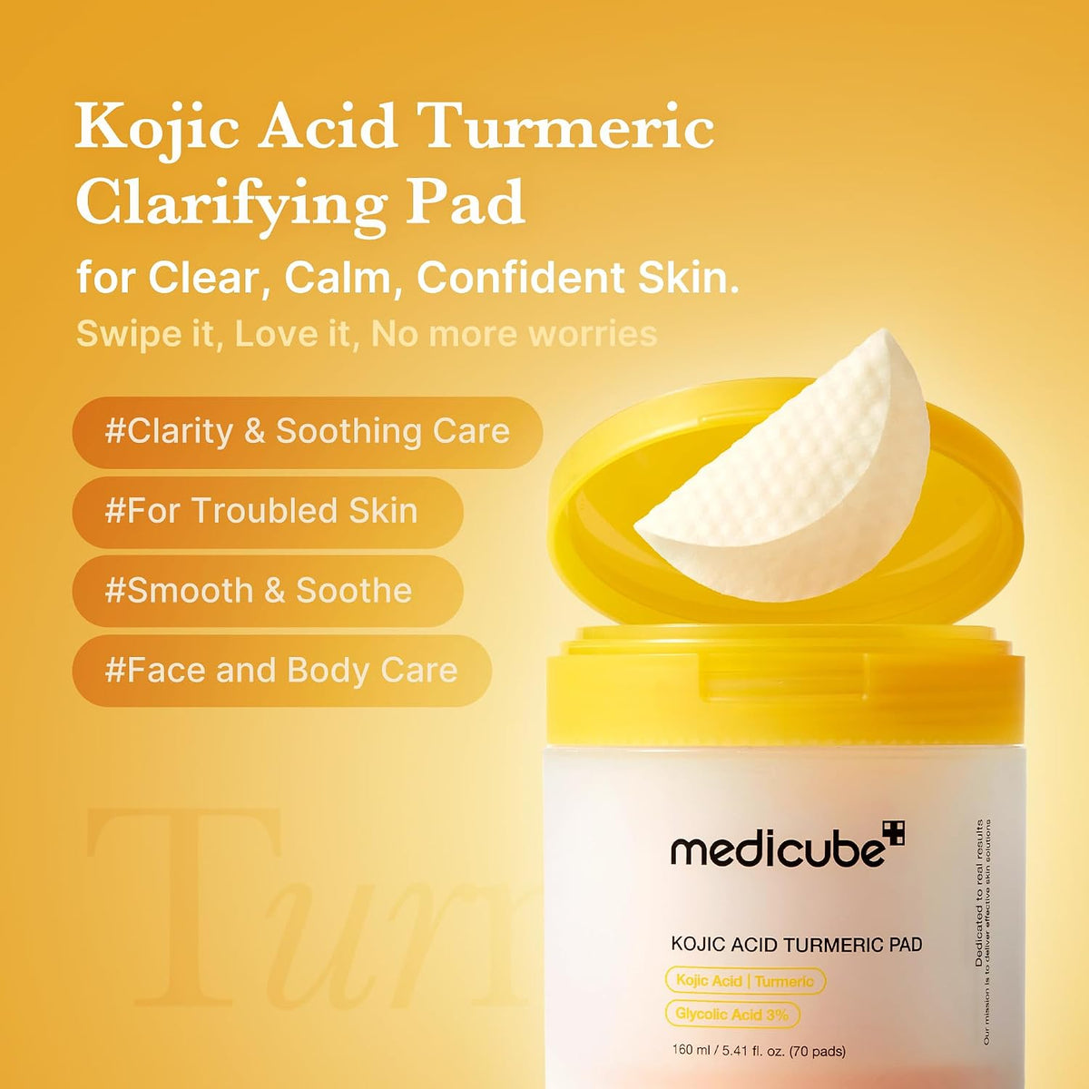 Medicube skincare jar showing 70 pads packaging