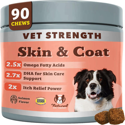 Natural Dog Company Skin & Coat Supplement for Dogs - Omega 3 Salmon Oil, Biotin & Vitamin E Support Shiny Coat, Healthy Skin & Normal Shedding, Promotes Comfort from Occasional Itch, 90 Count - Image 9