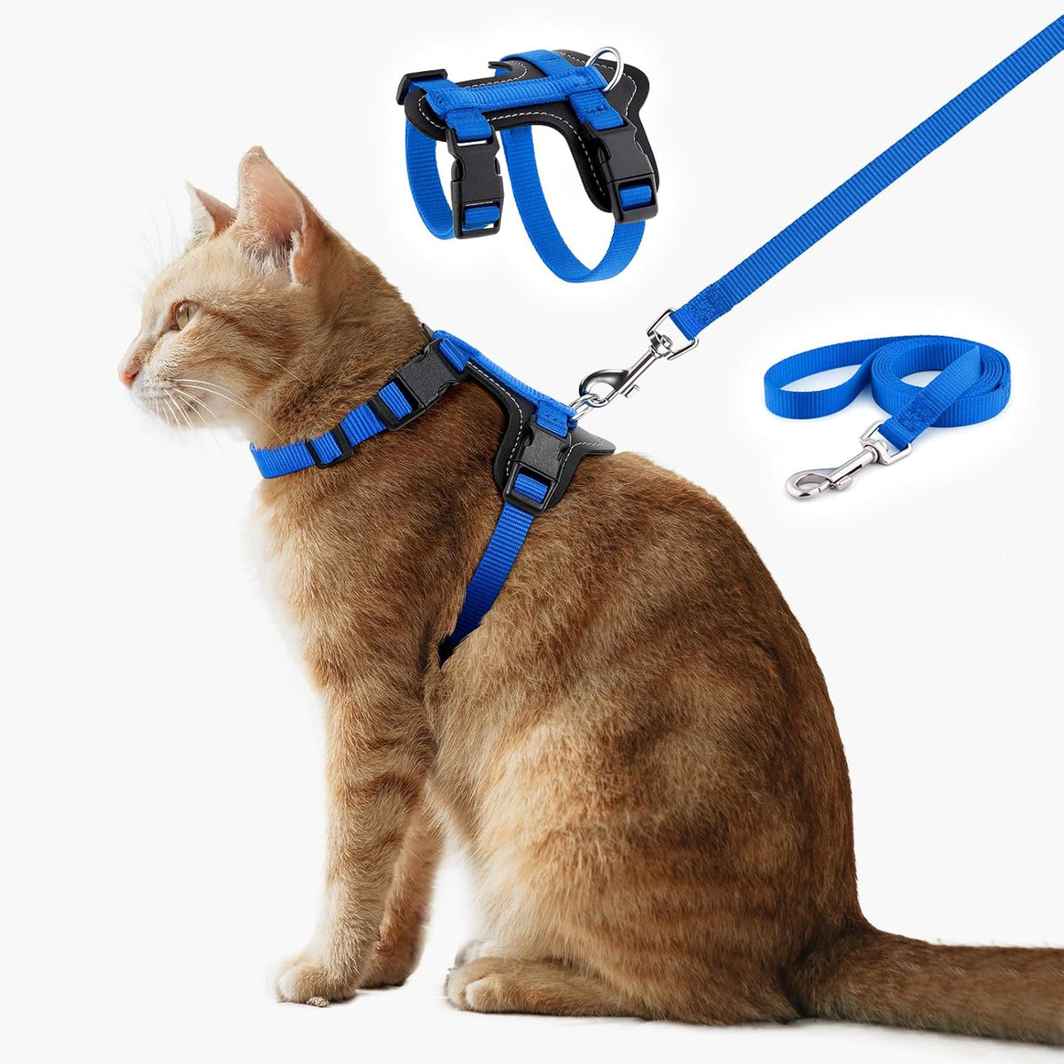Plutus Pet Adjustable Cat Harness and Leash Set, Quick Release, Escape Proof Nylon Vest with Leather Trim for Kitten, Small Medium Large Cats, Brown - Image 11