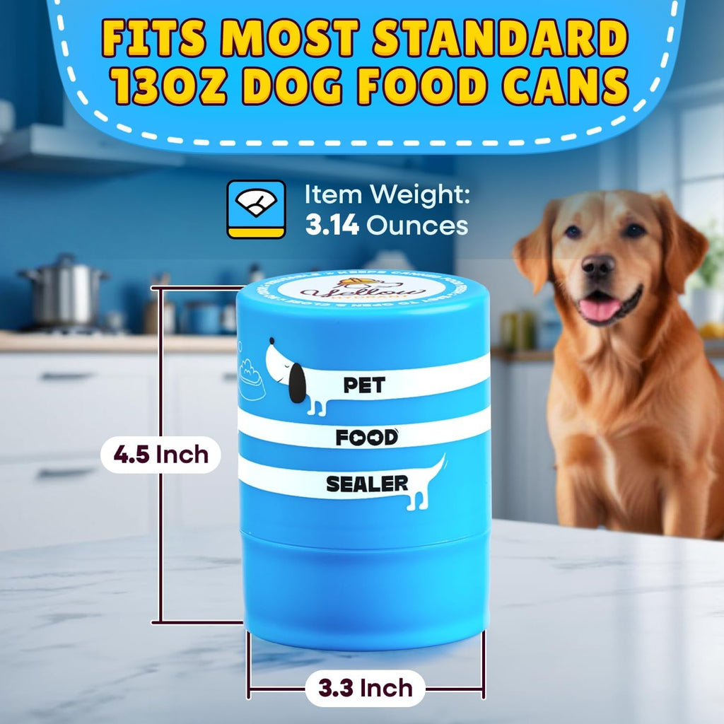 Reusable airtight pet food lid on a standard can