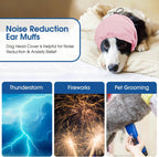 Sunfura noise protection dog head wrap adjustable ear cover for grooming