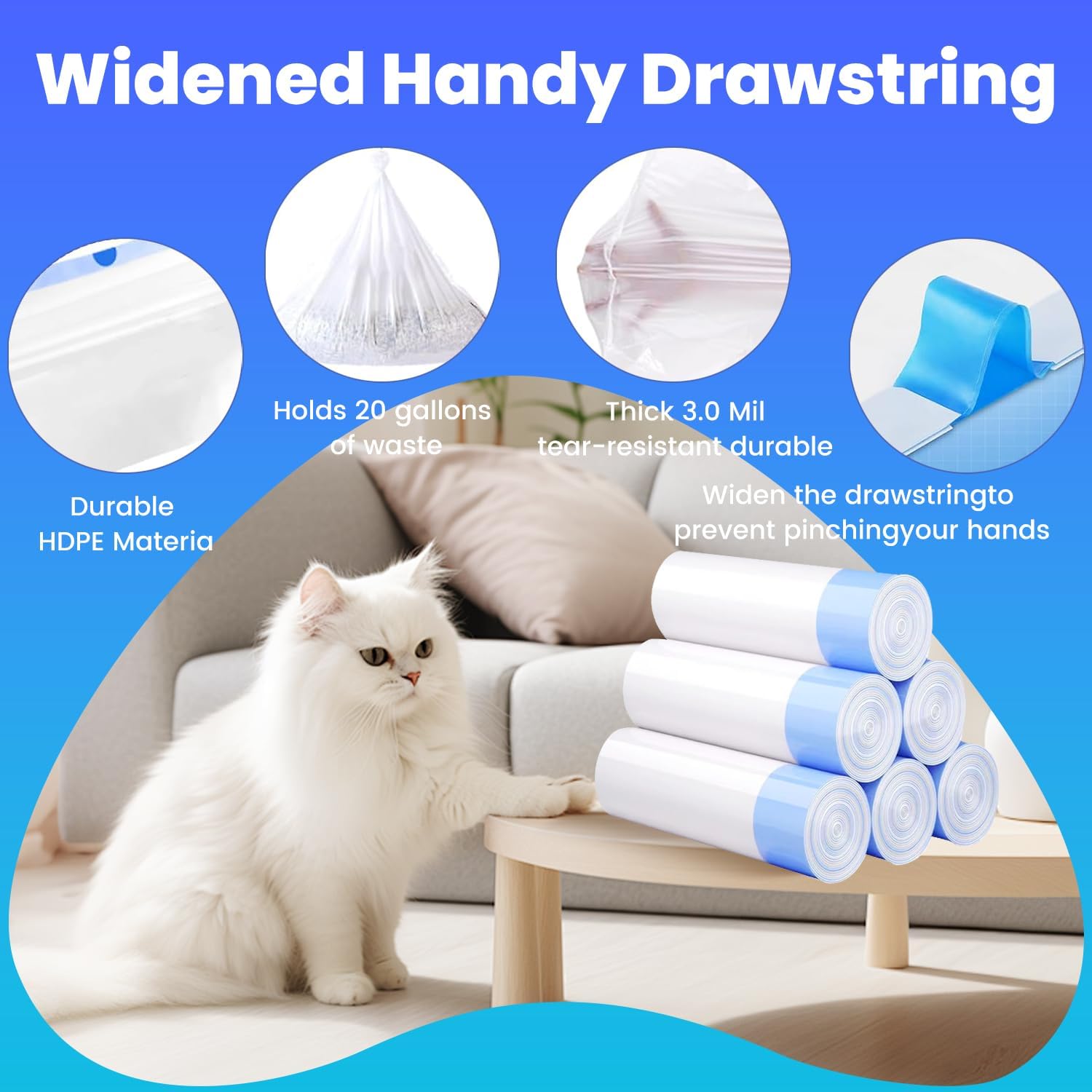 Claw resistant cat litter liners preventing leaks and tears from an active scratching cat