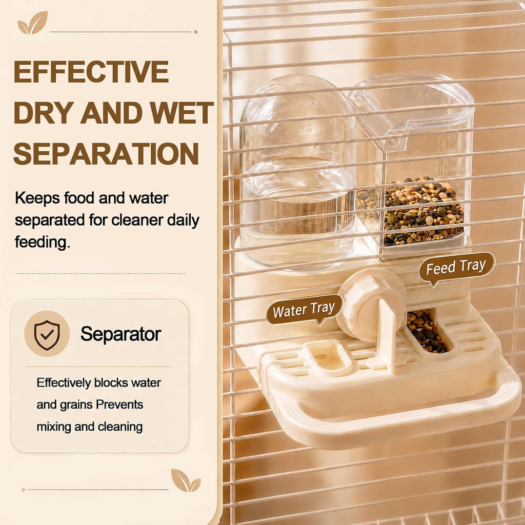 2-in-1 Quail Feeder and Waterer for Cage, Gravity Auto Bird Water Feeder - Image 6