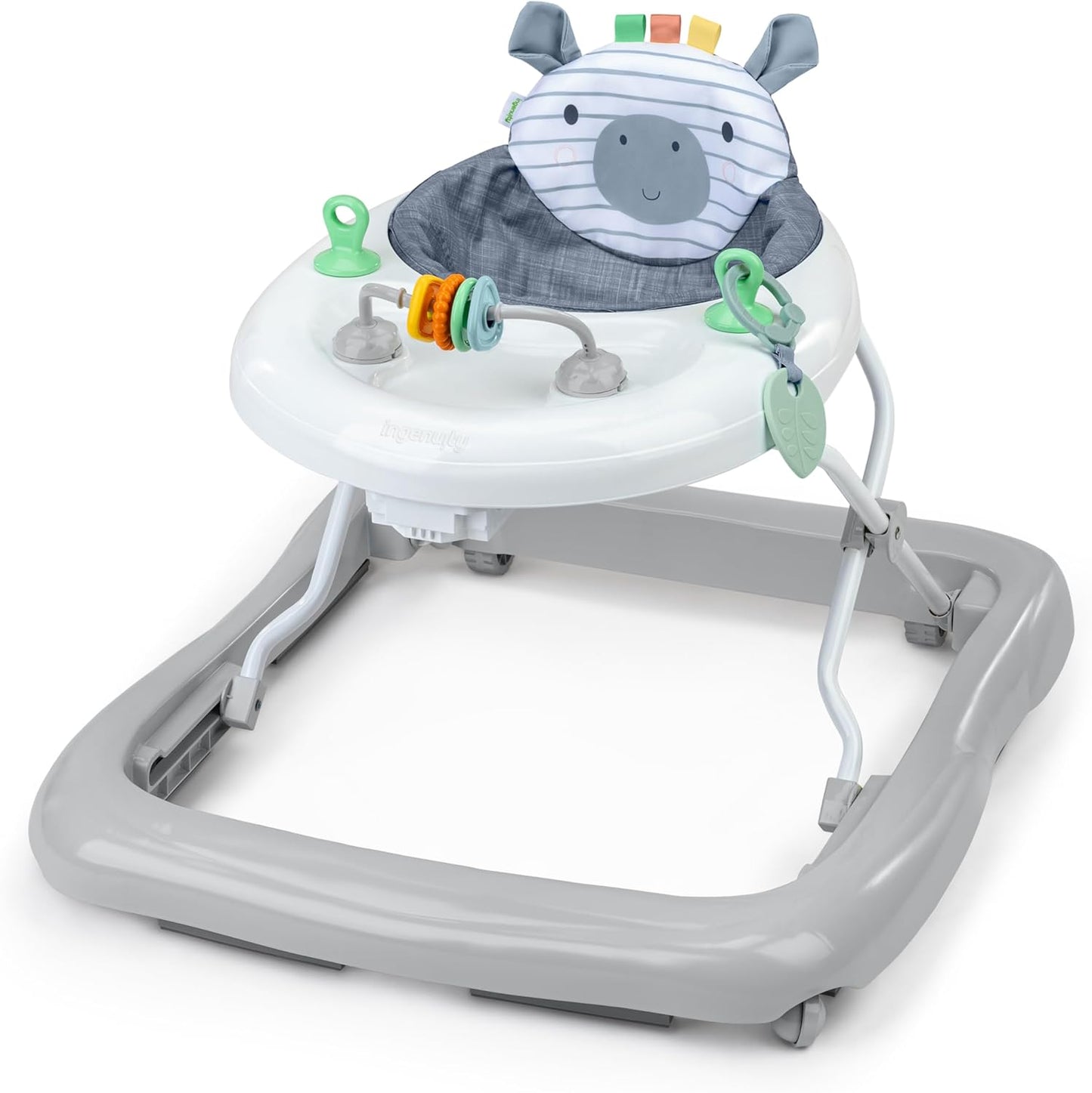 Ingenuity Smooth Strides Activity Baby Walker in Chambray front view