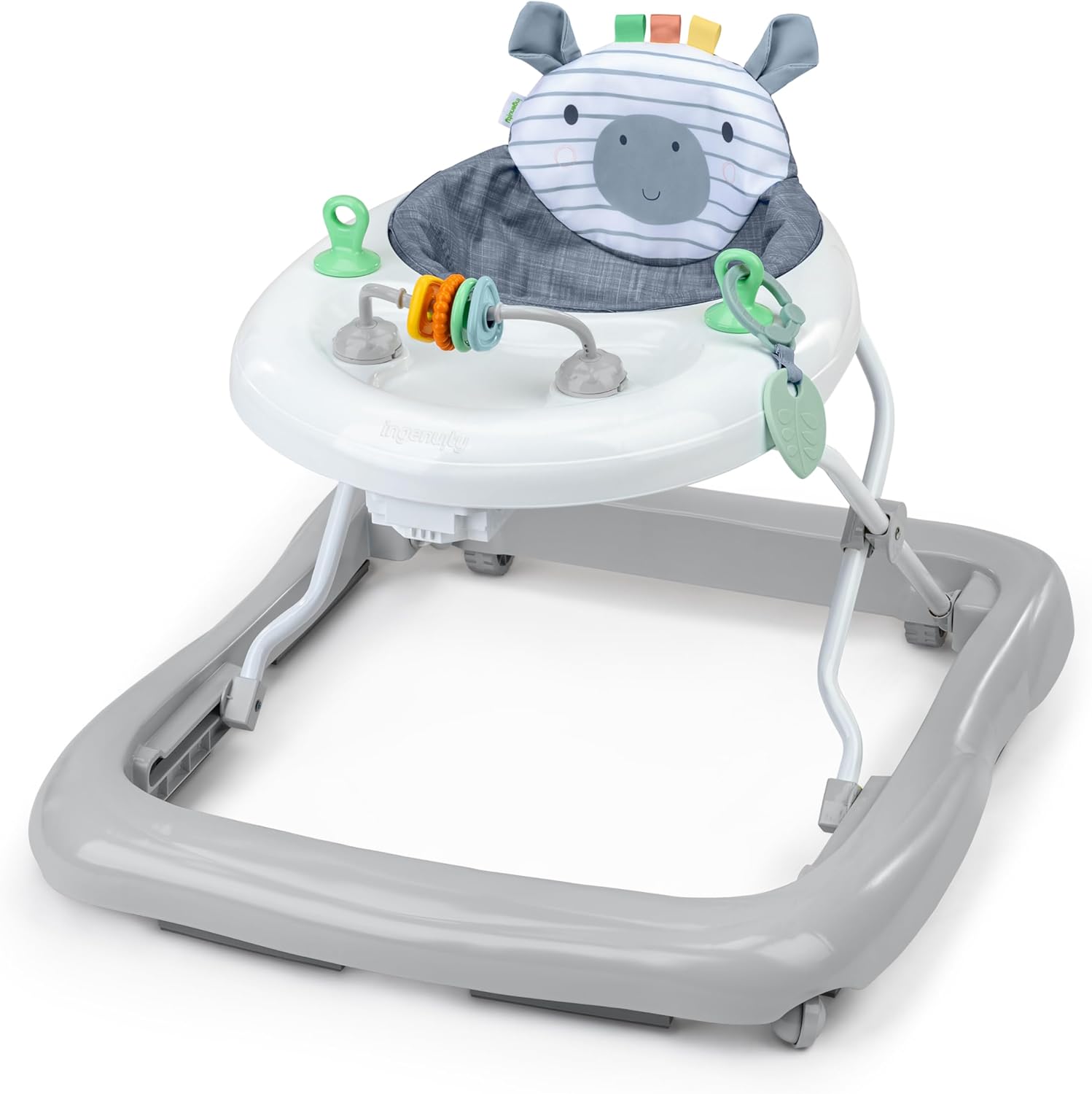 Ingenuity Smooth Strides Activity Baby Walker in Chambray front view