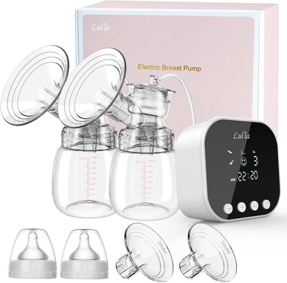 Lulia double electric breast pump with portable LED motor unit.