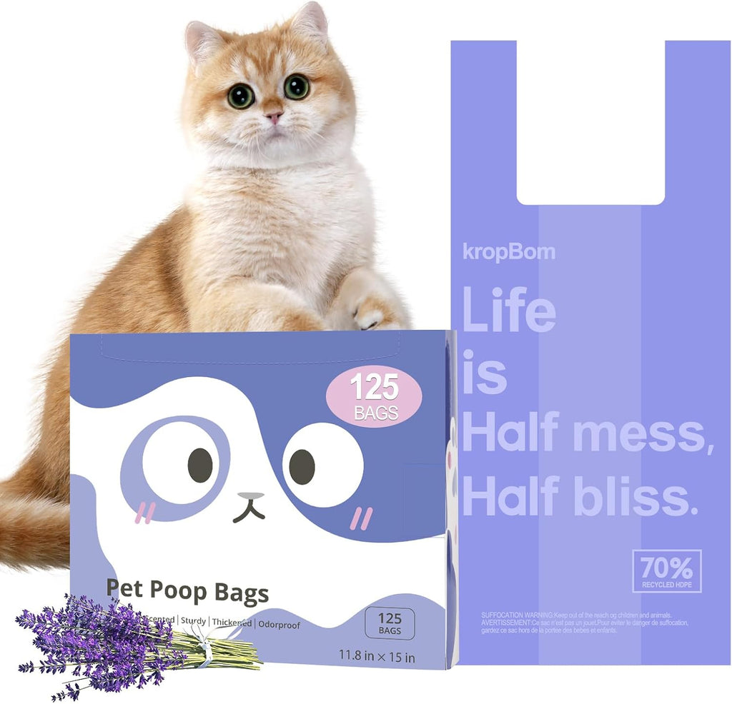 KropBom lavender scented cat litter bags front view packaging box