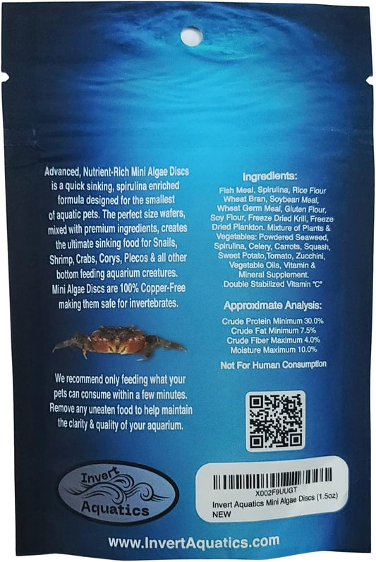 Invert Aquatics sinking algae discs for aquarium shrimp and snails