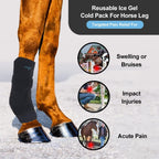 NEWGO horse knee wrap with removable gel cold packs laid flat