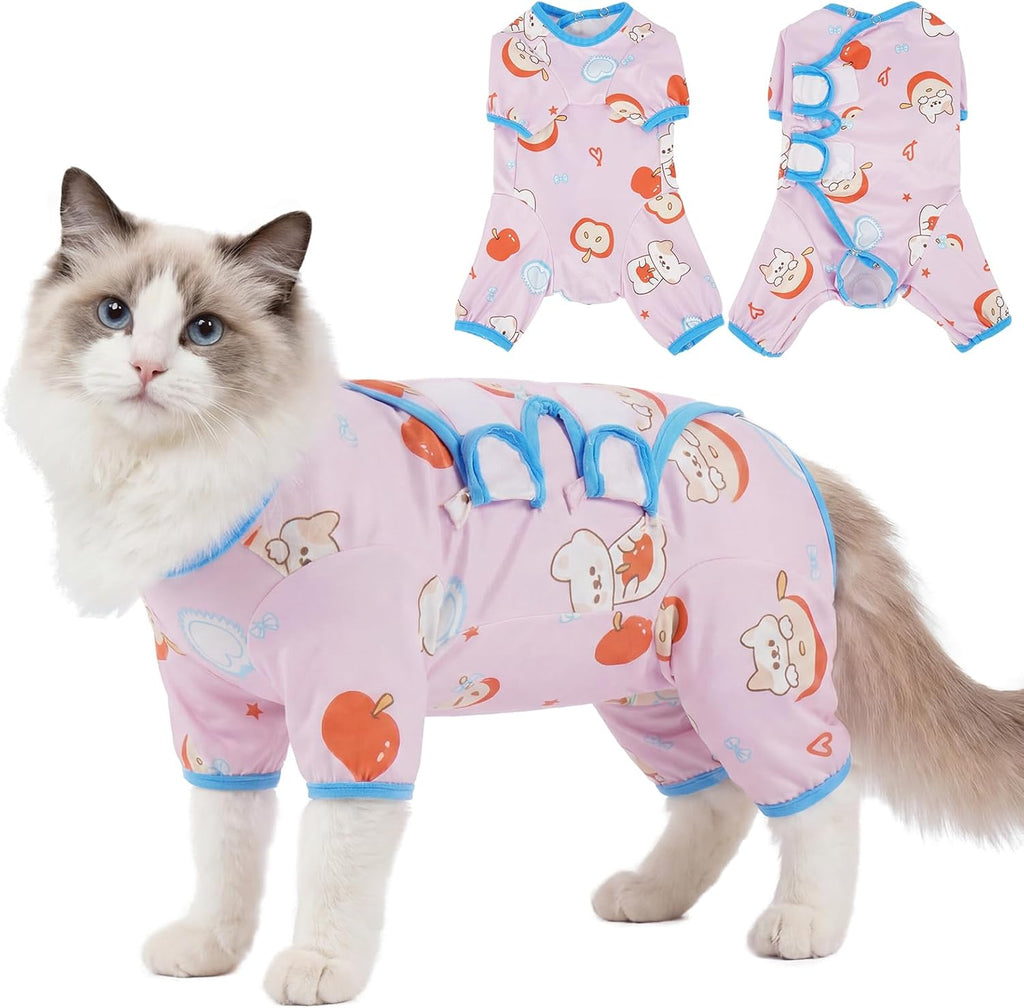 ROZKITCH Cat Onesie for Cats After Surgery Male Female, Anti Licking Suit After Surgery on Abdominal Wounds Spay Weaning Skin Problems, Cute Grey Cat Onesie Pajamas Grey L - Image 10