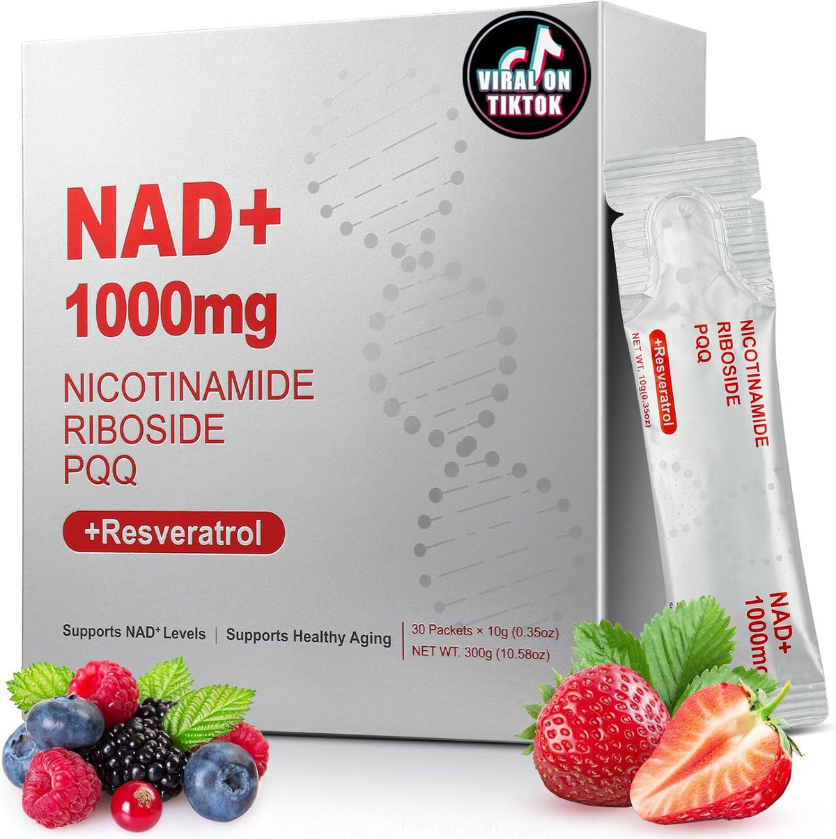Zoroaher NAD Plus Liquid Supplement box front view with 30 packets