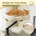 Adjustable cat desk bed side profile view