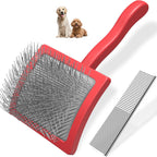 Saccison professional dog slicker brush and pet comb grooming kit front view
