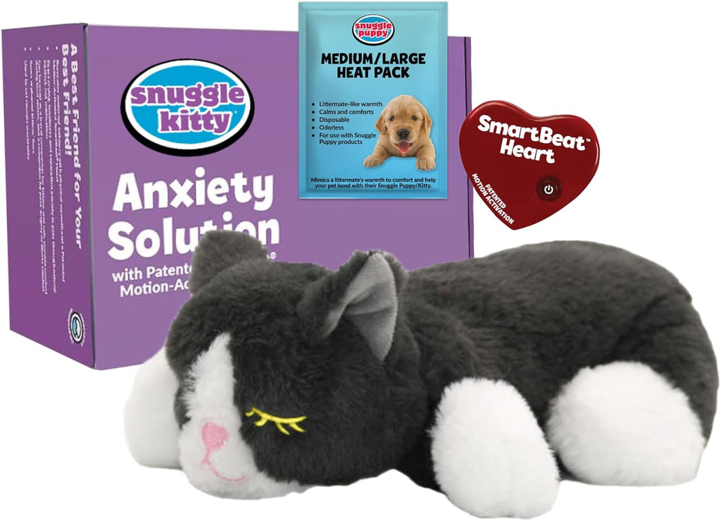 Lifestyle view of calming heartbeat toy for kittens