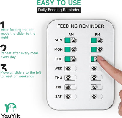 Household pet care organization chart with morning and evening slots