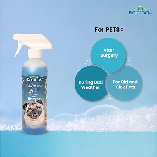 Close up of Bio-Groom dry shampoo for pets