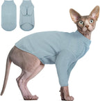 DENTRUN Sphynx Hairless Cats Shirt Pullover Kitten T-Shirts, Breathable Cat Wear Turtleneck Sweater Adorable Cat's Clothes Vest Pajamas Jumpsuit - Image 10